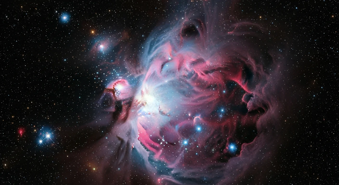 Visão do Telescópio James Webb revela nebulosa colorida com estrelas e galáxias distantes