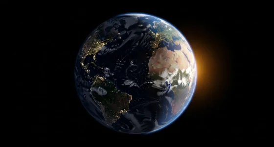 Globo terrestre iluminado com destaque para rotação e translação, simbolizando os movimentos que definem dias, noites e estações, destacar a palavra-chave rotação translação terra entenda.