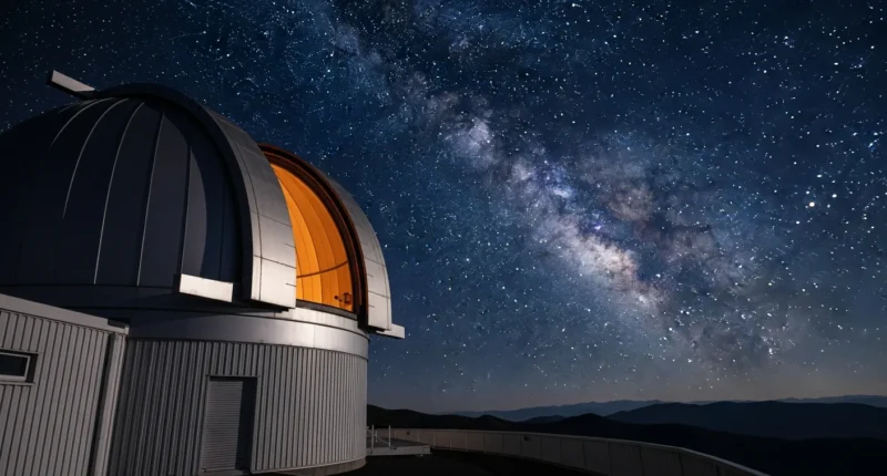 Observatório astronômico apontado para a Via Láctea na busca por vida extraterrestre entenda sob céu estrelado