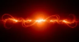 Imagem do Sol vista de observatório espacial, com anéis de fogo e plasma em movimento, representando o sol não é fogo