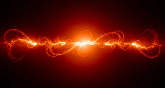 Imagem do Sol vista de observatório espacial, com anéis de fogo e plasma em movimento, representando o sol não é fogo