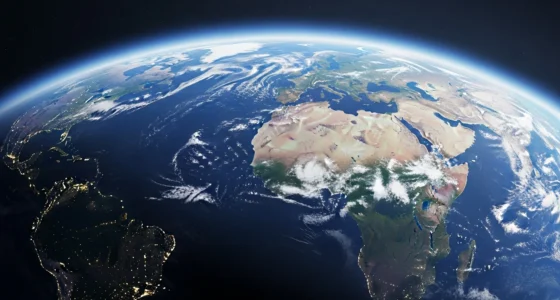 Imagem de um planeta semelhante à Terra intergaláctico, sem sinais de invasão alienígena, ilustrando a ideia de cientistas revelam invasão alienígena improvável